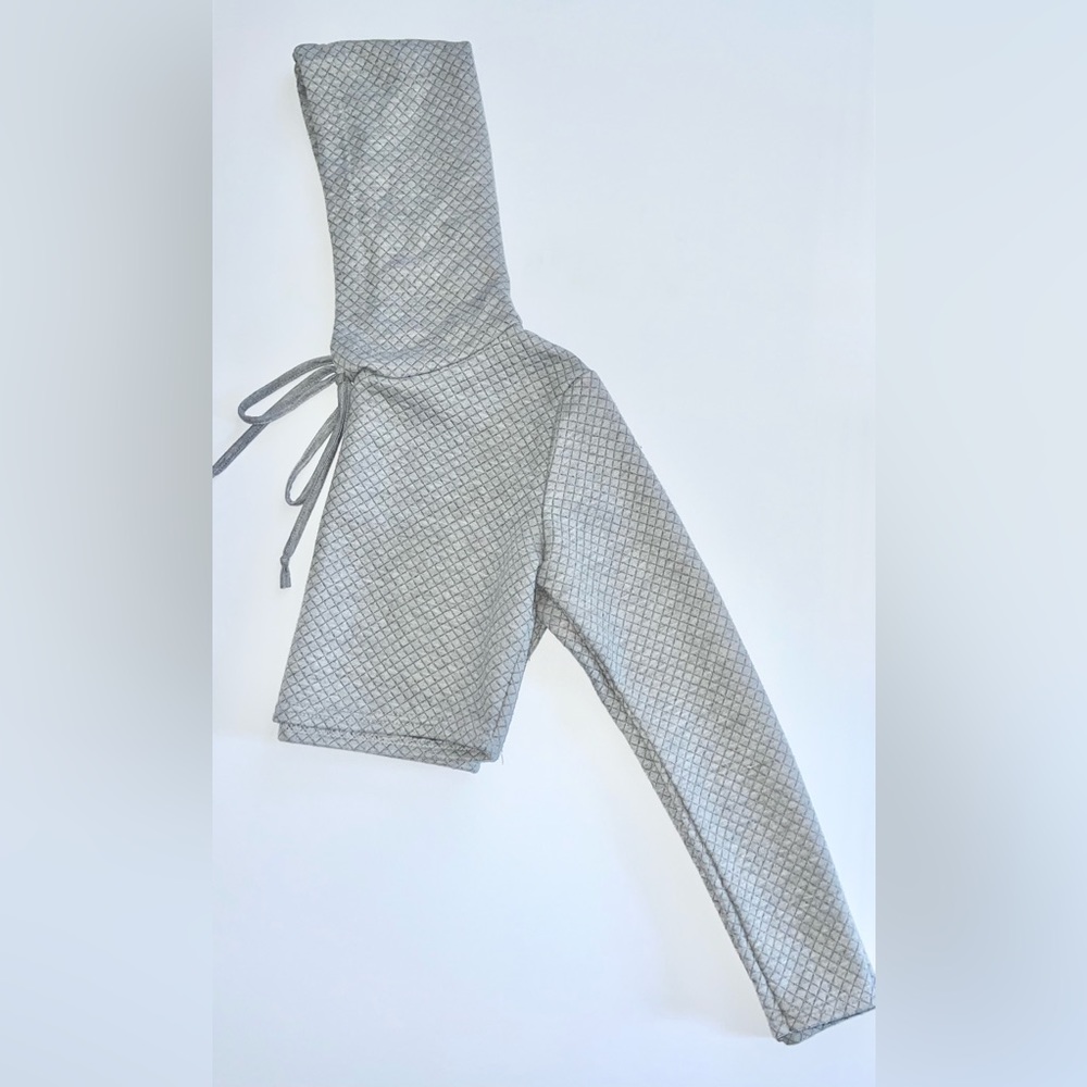 Quilted crop top hoodie